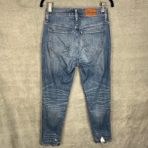 Madewell Jeans Womens 27 Blue Slim Straight Button Front Stretch Pockets Denim - Picture 6 of 14